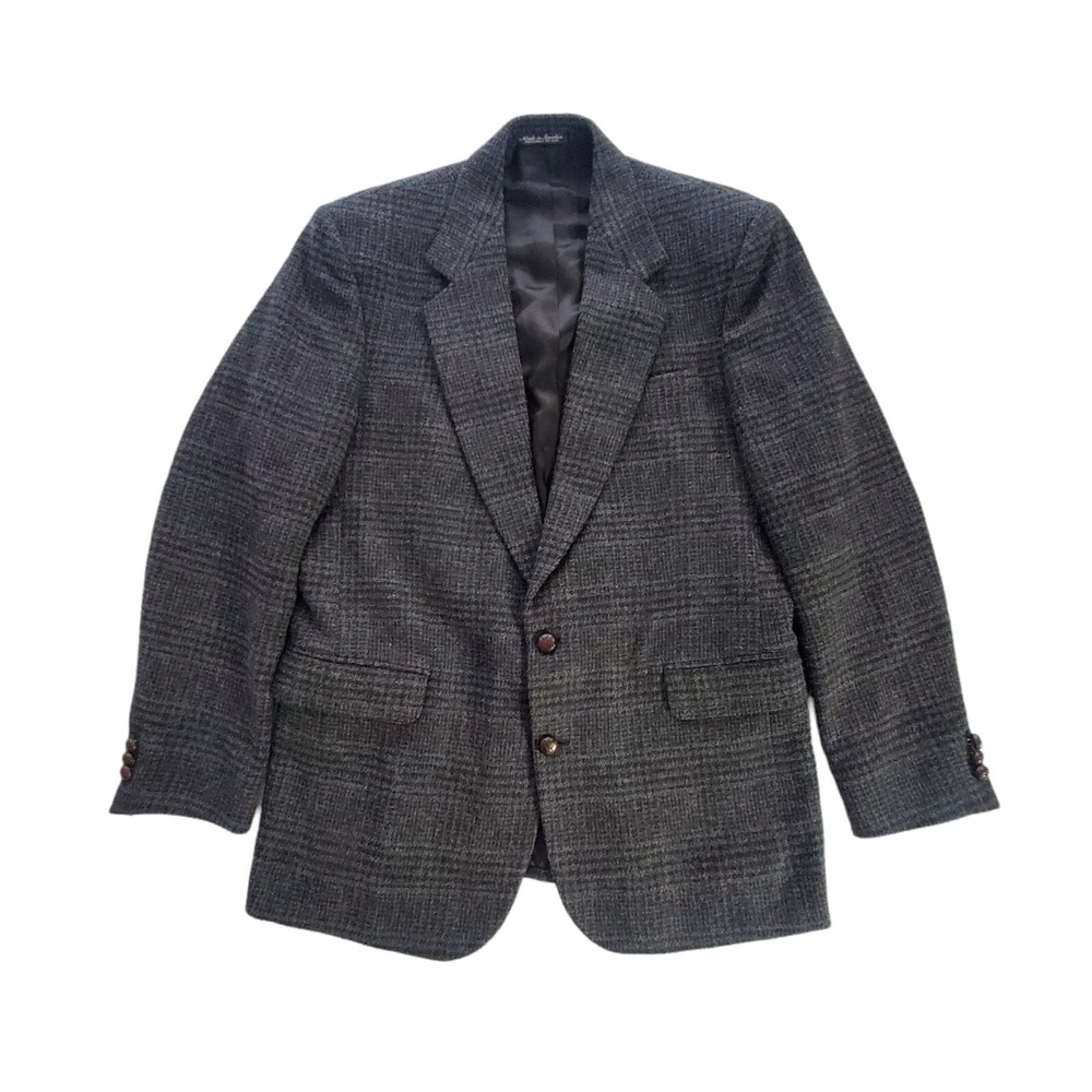 Vintage Robert Stock Men's Blazer Sport Coat Two Button Wool Jacket Size 42L